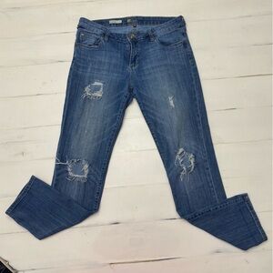 Kut from the Kloth Boyfriend Mid Rise Jeans Ripped Well Loved Women Size 10